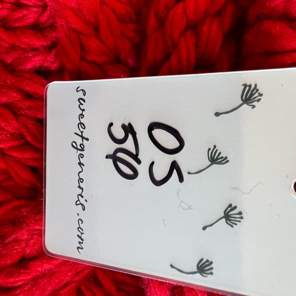 New With Tag Cozy Red Cable Knit Sweater - Picture 6 of 9